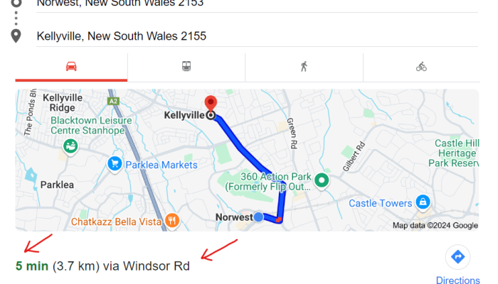 kellyville to Norwest distance for OT services - Advantage Therapy